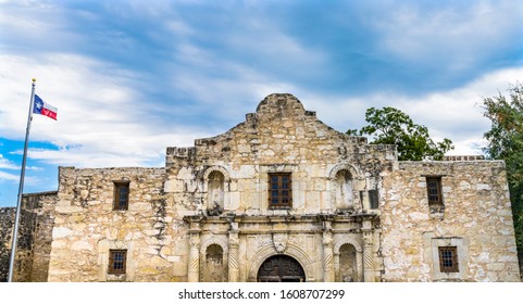 Alamo Mission San Antonio Texas. Site 1836 Battle Between Texas Patriots And Mexican Army