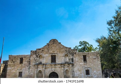 Alamo Mission San Antonio Texas. Site 1836 Battle Between Texas Patriots And Mexican Army