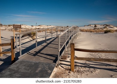 ALAMOGORDO, NEW MEXICO - DECEMBER 9, 2013: The Interdune Boardwalk Leads Through The Nature Study Area, At White Sands National Monument.