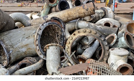 Alang, India - June 6, 2022: Alang Ship Scrap Yard