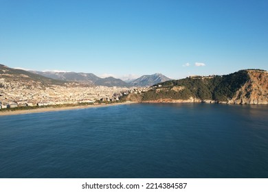 Alanya Beach And City View With Drone 