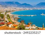 Alanya city, Antalya district, Turkey. Sunny summer and blue sea