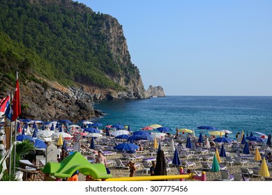 Alanya, Turkey, Jule 25, 2015. Cleopatra Beach In Alanya