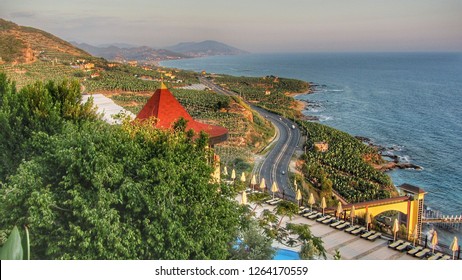 ALANYA, TURKEY - JUNE 25 2015: A Road Below The Hotel Utopia World