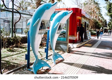 Alanya, Turkey - March, 2022: Turk Telekom Telephone With Logo In The Shape Of A Dolphin