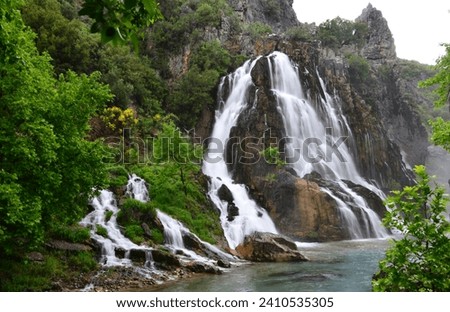 Alara Su Ucan Waterfall in Antalya, Turkey.