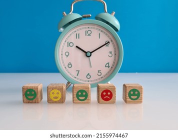 Alarm Clock Feedback Review And Work Time Planning. Time Management Deadline Overtime