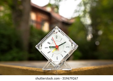 Alarm clock on table