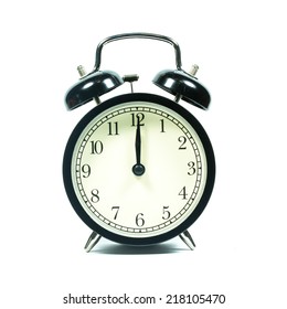 Alarm Clock On White Background Noon Stock Photo 218105470 | Shutterstock