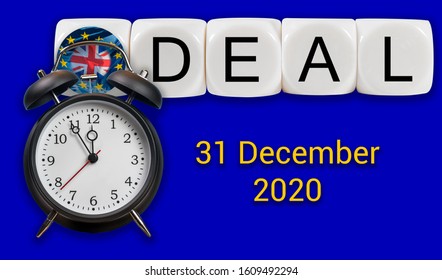 Alarm Clock Over Deal Concept Between UK And The EU Over Trade Relationship After December 31, 2020