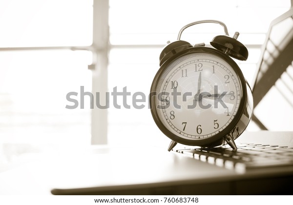 Alarm Clock Radar Background On Computer Stock Photo Edit Now 760683748