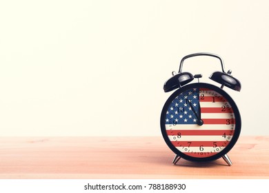 Alarm clock with USA flag - Shutterstock ID 788188930