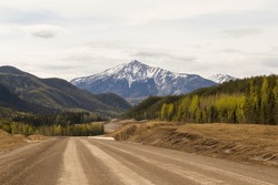 The Alaska Highway Through Canada And The United States--including Mountains, Moose, Bison, Quaint Towns, Kitsch, Landscapes--in Spring.