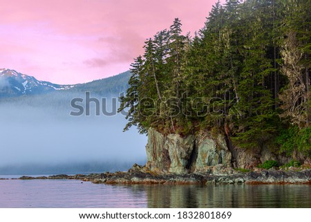 Alaska landscape at sunset, the USA