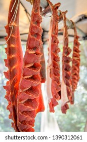 Alaska Native Salmon Drying Near The Copper River, Alaska