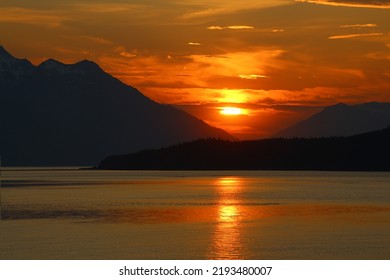 Alaska, Sunset In Favorite Channel     