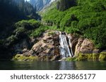 Alaska, waterfall in Misty Fjords National Monument a part of Tongass National Forest, United States 