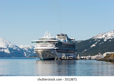 Alaskan Cruise Ship In Whittier