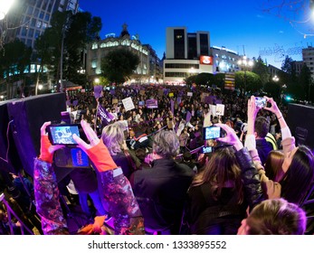 Albacete, Castilla-La Mancha/Spain»; March 8 2019: Womens Day Protest March In Albacete Spain. 8M»