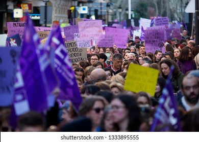 Albacete, Castilla-La Mancha/Spain»; March 8 2019: Womens Day Protest March In Albacete Spain. 8M»