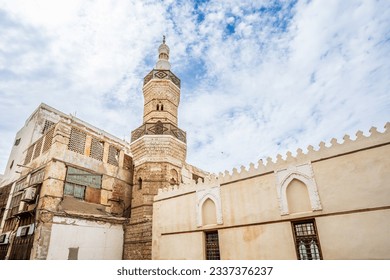 Antiguo pueblo de Al-Balad con casas y mezquitas musulmanas tradicionales, Jeddah, Arabia Saudita