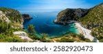 Albania, Vlorë County, Grama bay - 13 August 2024 - Spectacular color overview of Grama Bay from above