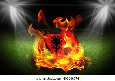 Albania Soccer Ball On Fire, Football Euro 2016