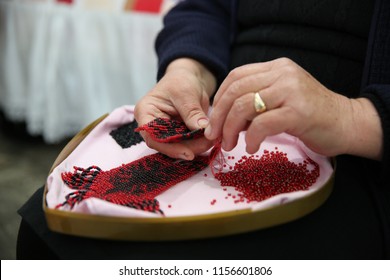 Albanian Flag In Handicraft