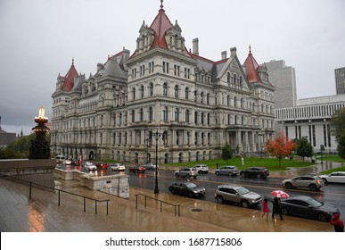 Albany, New York / United States 10/7/2020 View of the New York State Capitol seen from the steps of the New York State Education Department Building in Albany, N.Y.  (Photo/Hans Pennink)