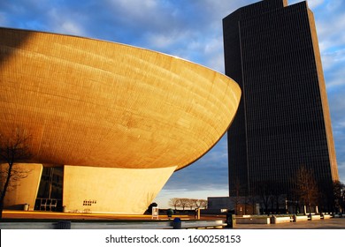 Albany, NY, USA April 15 The Egg, A Performing Arts Center, Is The Centerpiece Of Empire Plaza In Albany, New York