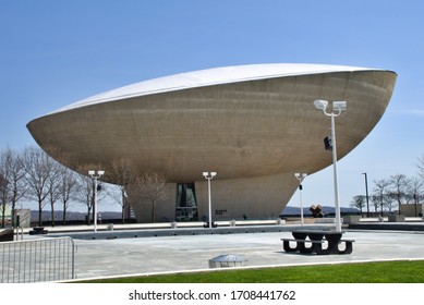                     Albany, NY /USA - April 19, 2020: The Egg  Performing Arts Venue In Albany, NY.         