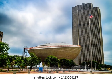 Albany, NY, USA - July 28, 2018: The Egg In Empire State Plaza