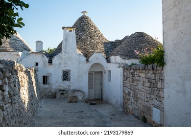 Alberobello View Of South Italian Heritage Site. Cityscape Of A Unique Mediterranean Jewel.