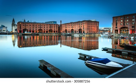 Albert Dock Warehouse In Liverpool , England.