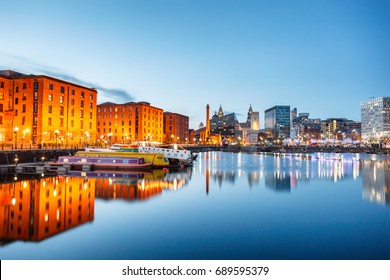 Albert Dock at waterfront In Liverpool, England.
