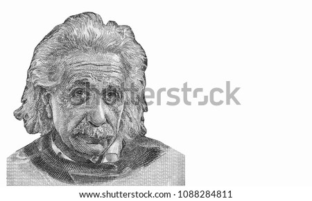 Albert Einstein (1879-1955) on 5 Pounds 1968 Banknote from Israel. German born theoretical physicist regarded as the father of modern physics. famous scientist of relativity. Closeup Collection.