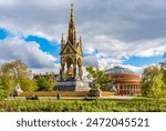 Albert Memorial and Royal Albert Hall in spring, London, UK