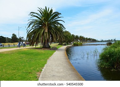 Albert Park And Lake In Downtown Melbourne