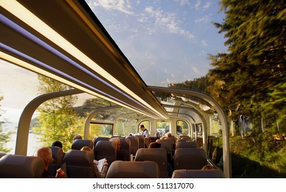 ALBERTA , CANADA - 26 / 09 / 2016 ; The Famous Rocky Mountaineer  Train  Has Two Famous Tours ; First Passage To The West:  Banff To Vancouver, And Journey Through The Clouds:  Jasper To Vancouver .
