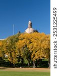 Alberta Legislature Building exterior in autumn