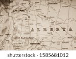 Alberta state on the map