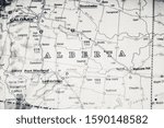 Alberta state on the map