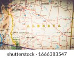 Alberta state on the map