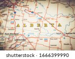 Alberta state on the map