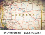 Alberta state on the map