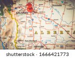 Alberta state on the map