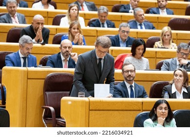 Alberto Nuñez Feijoo. President Of The Popular Party Of Spain In The Senate Of Madrid. MADRID, SPAIN - OCTOBER 18, 2022.