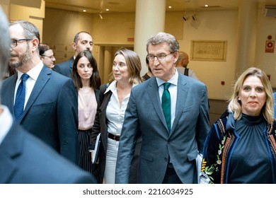 Alberto Nuñez Feijoo. President Of The Popular Party Of Spain In The Senate Of Madrid. MADRID, SPAIN - OCTOBER 18, 2022.