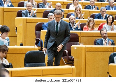 Alberto Nuñez Feijoo. President Of The Popular Party Of Spain In The Senate Of Madrid. MADRID, SPAIN - OCTOBER 18, 2022.