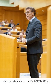 Alberto Nuñez Feijoo. President Of The Popular Party Of Spain In The Senate Of Madrid. MADRID, SPAIN - OCTOBER 18, 2022.